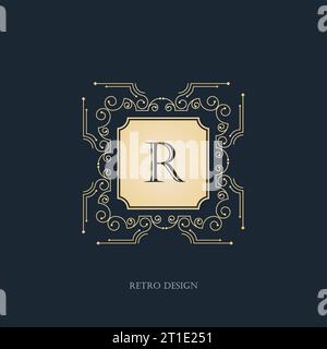 Vintage-Design im Art déco-Stil mit Retro-Rahmen. Vektor Stock Vektor