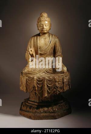 Wahrscheinlich Shakyamuni (Shijiamount), der historische Buddha (Bild 2 von 2), zwischen 700 und 800 n. Chr. Stockfoto