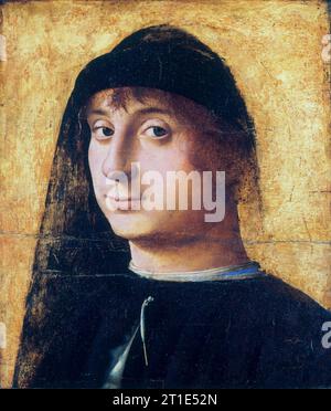 Antonello da Messina, Porträt eines jungen Gentleman, Ölgemälde auf Tafel, 1470-1474 Stockfoto