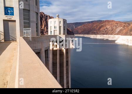Das Kraftwerk Hoover Dam in Boulder City, Arizona Stockfoto