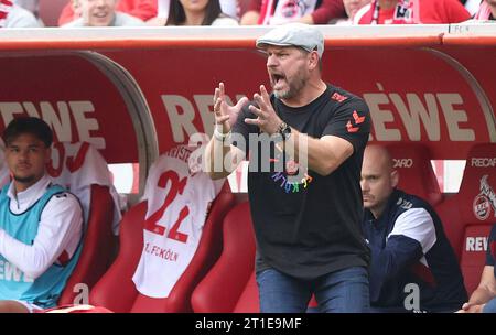 Köln, Deutschland. 30. September 2023. firo: 30.09.2023, Fußball, 1. Liga, 1. Bundesliga, Saison 2023/2024, 1.FC Köln - VfB Stuttgart Trainer Steffen BAUMGART, Köln, Geste Credit: dpa/Alamy Live News Stockfoto