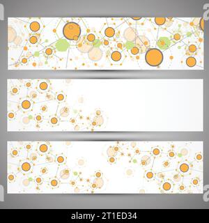 Set von Web-Technologie-Theme-Bannern für Ihre Website Stock Vektor