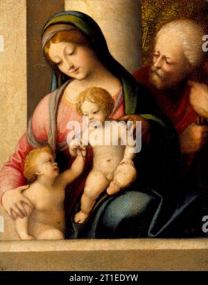 Heilige Familie mit der Säuglingshälfte John, c1515. Stockfoto