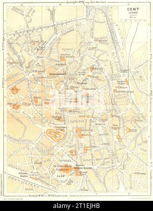 BELGIEN. Gand (Gent). Gent 1953 alte Karte Stockfoto