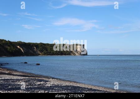 Blick auf die Klippe des Kap Arkona vom Strand Vitt auf der Ostseeinsel Rügen Stockfoto