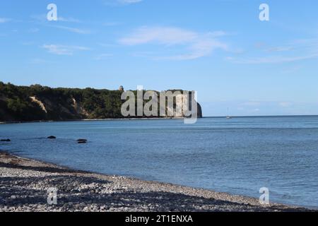 Blick auf die Klippe des Kap Arkona vom Strand Vitt auf der Ostseeinsel Rügen Stockfoto