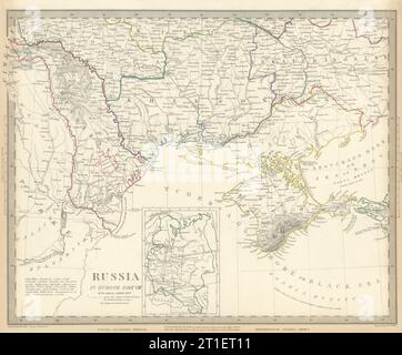 UKRAINE MOLDAU. Podolia Bessarabia Cherson Taurida Krim Kiew. SDUK 1844-Karte Stockfoto