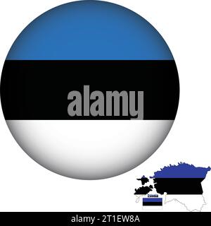 Estland Flag Runde Form Stock Vektor