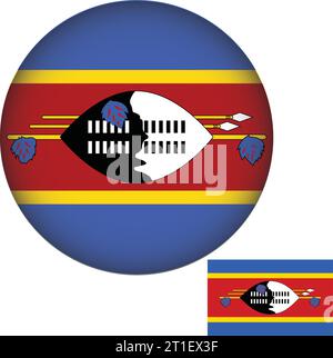 Swasiland Flag Runde Form Stock Vektor