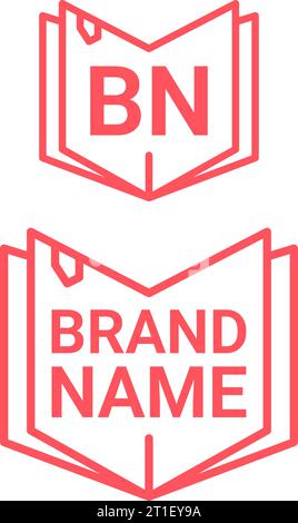 Text im Buchshop mit schlichtem kreativem Logo Stock Vektor