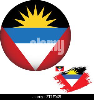 Antigua- und Barbuda-Flaggenform Stock Vektor