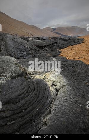 Fagradalsfjall Eruption - Lavafield Stockfoto