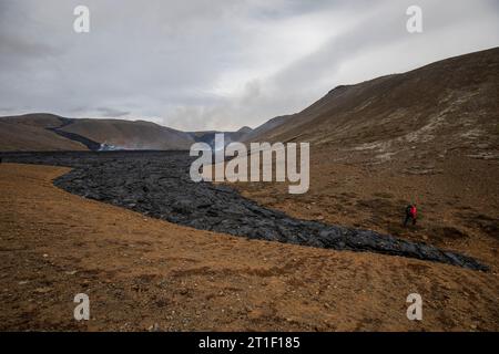 Fagradalsfjall Eruption - Lavafield Stockfoto