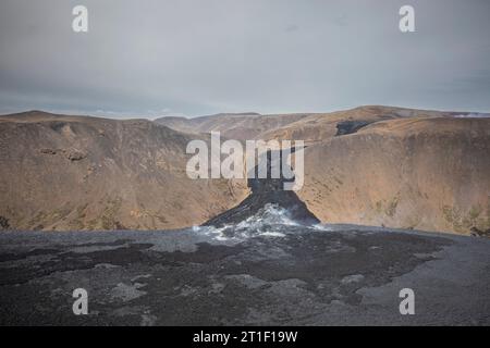 Fagradalsfjall Eruption - Lavafield Stockfoto