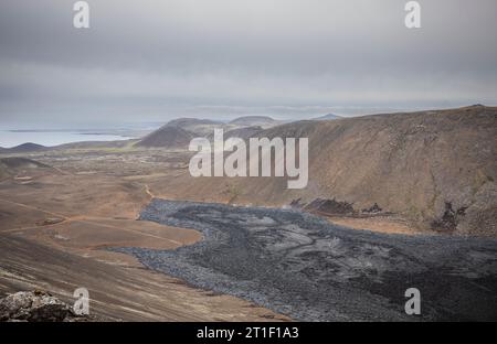 Fagradalsfjall Eruption - Lavafield Stockfoto