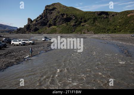 Þórsmörk beliebtes Camping- und Wanderziel in Island Stockfoto