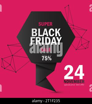Black Friday Super Sale. Vektorabbildung Stock Vektor