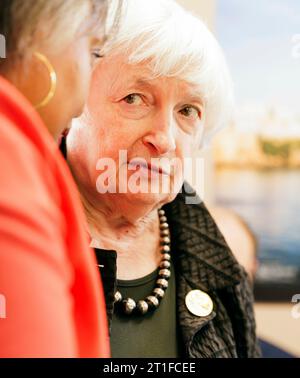 Janet L.Yellen, Sekretärin des Finanzministeriums der Vereinigten Staaten von Amerika, Marokko, bei der Worlbank Meeting, Marrakesch, 13. Oktober 2023. Stockfoto