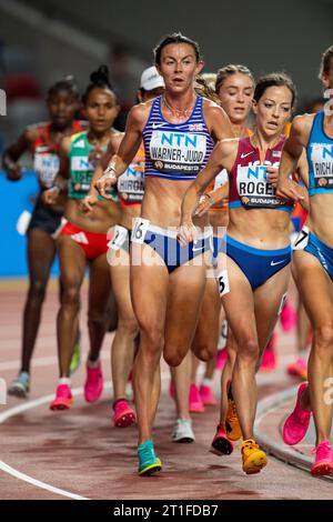 Jessica Warner-Judd aus Großbritannien trat im 000 m langen Finale der Frauen bei den Leichtathletik-Weltmeisterschaften im National Athletics Centre in B an Stockfoto