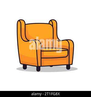 Innenstuhl Sessel in flachem Stil isoliert. Vektorabbildung Stock Vektor