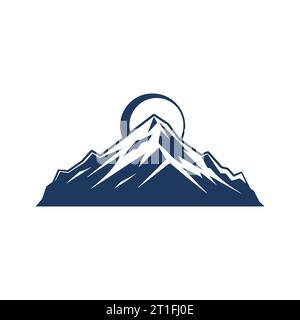 Das Bergabenteuer-Logo im Vintage-Stil isoliert. Vektorabbildung Stock Vektor