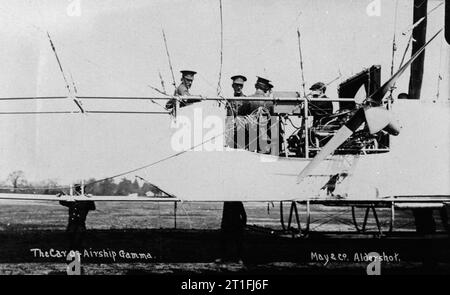 Britische Luftschiffe vor 1914 das Auto von HM Luftschiff Gamma. Stockfoto