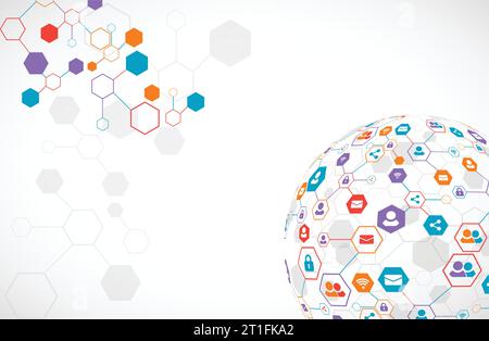 Vektorhintergrund für soziale Medien. Netzwerkkonzept. Stock Vektor