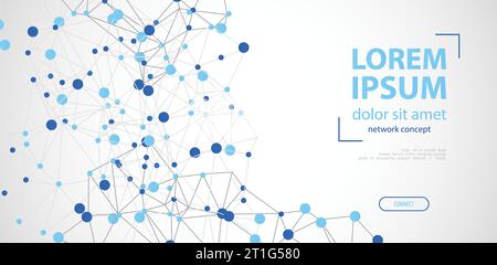 Abstrakter polygonaler Vektorhintergrund mit verbindenden Punkten und Linien. Geometrische Formen auflösen. Stock Vektor