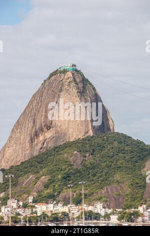 sugarloaf aus dem Stadtteil Botafogo in Rio de Janeiro, Brasilien. Stockfoto