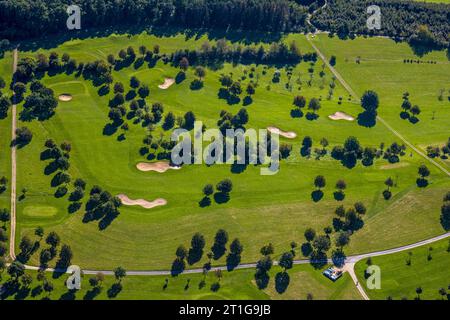 Luftbild, Golfplatz Repetal, Mecklinghausen, Attendorn, Sauerland, Nordrhein-Westfalen, Deutschland ACHTUNGxMINDESTHONORARx60xEURO *** Luftaufnahme, Golfplatz Repetal, Mecklinghausen, Attendorn, Sauerland, Nordrhein-Westfalen, Deutschland ATTENTIONxMINESTHONORARx60xEURO Credit: Imago/Alamy Live News Stockfoto