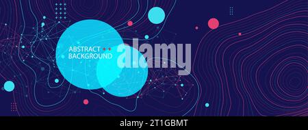 Vektorlandschaft Geodäsie Topographie Kartenhintergrund. Linienstrukturmuster. Stock Vektor