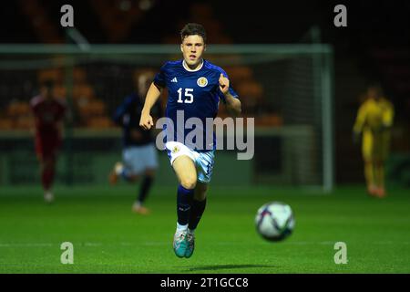 TIR Park, Motherwell, Großbritannien. Oktober 2023. UEFA U21 Euro 2025 Qualifikation Fußball, Schottland U21 gegen Ungarn U21; Josh Mulligan aus Schottland Credit: Action Plus Sports/Alamy Live News Stockfoto