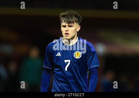 TIR Park, Motherwell, Großbritannien. Oktober 2023. UEFA U21 Euro 2025 Qualifikation Fußball, Schottland U21 gegen Ungarn U21; Ben Doak aus Schottland Credit: Action Plus Sports/Alamy Live News Stockfoto