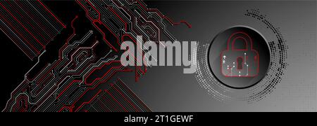 Sicherer digitaler Raum. Virtuell vertraulich, Programmierschutz. Stock Vektor