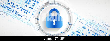 Sicherer digitaler Raum. Virtuell vertraulich, Programmierschutz. Stock Vektor