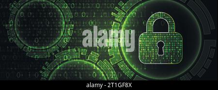 Sicherer digitaler Raum. Virtuell vertraulich, Programmierschutz. Stock Vektor