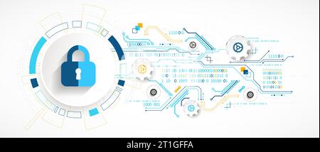 Sicherer digitaler Raum. Virtuell vertraulich, Programmierschutz. Stock Vektor