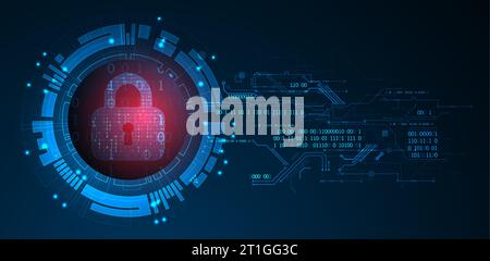 Sicherer digitaler Raum. Virtuell vertraulich, Programmierschutz. Stock Vektor
