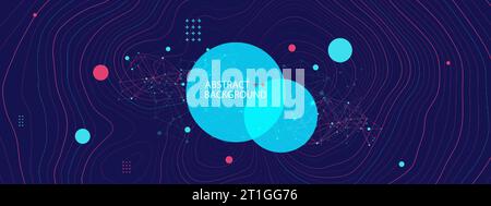Vektorlandschaft Geodäsie Topographie Kartenhintergrund. Linienstrukturmuster. Stock Vektor