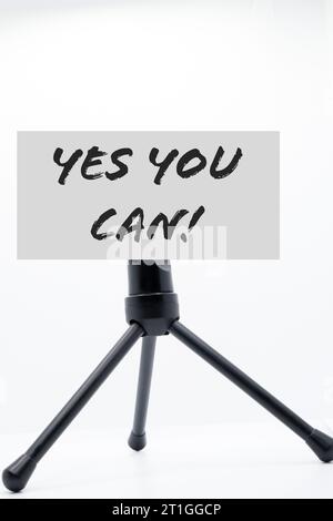 ja, du kannst eine motivierende Botschaft Stockfoto