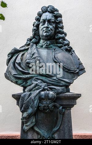 WEILBURG, DEUTSCHLAND - 28.06.2023: Statue des Grafen Johann Ernst Nassau Weilburg. Stockfoto