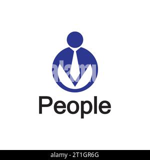 Abstraktes People-Logo. Kreisform mit menschlichem Symbol isoliert auf weißem Hintergrund. Stock Vektor