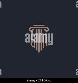 SA Initial-Logo-Monogramm mit säulenförmigem Design für Anwaltskanzlei und Justizunternehmen Stock Vektor
