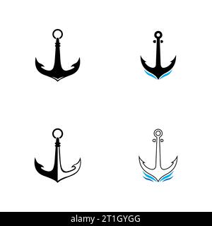 Anker Symbol Logo Template Vector Illustration Stockfoto