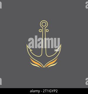 Anker Symbol Logo Template Vector Illustration Stockfoto