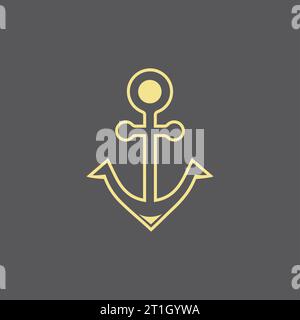 Anker Symbol Logo Template Vector Illustration Stockfoto