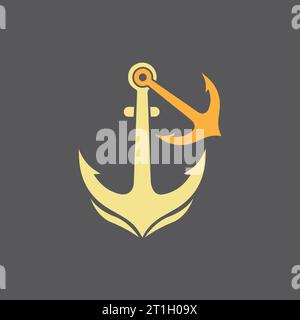 Anker Symbol Logo Template Vector Illustration Stockfoto