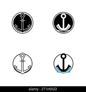 Anker Symbol Logo Template Vector Illustration Stockfoto