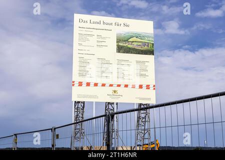 Baustelle des Rottweil Gefängnisses, Drohnenfoto. Insgesamt sind 502 Gefängnisplätze geplant. Das Land Baden-Württemberg investiert um 280 Stockfoto