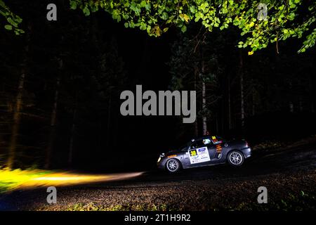 Ambert, Frankreich. Oktober 2023. 30 REGNIER Yvon, REGNIER Anthony, MGF GT9, Aktion beim Finale de la Coupe de France des Rallyes Ambert 2023, vom 12. Und 14. Oktober 2023 in Ambert, Frankreich - Foto Damien Saulnier/DPPI Credit: DPPI Media/Alamy Live News Stockfoto